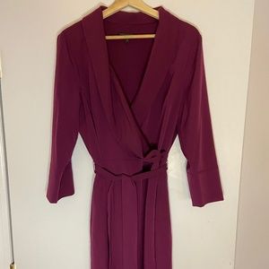 Faux Wrap Midi Dress - Banana Republic
